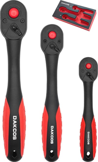 Dopsleutel Set met 1/4, 3/8 en 1/2 Inch Ratel - 72 Tanden en Comfortabel Handvat