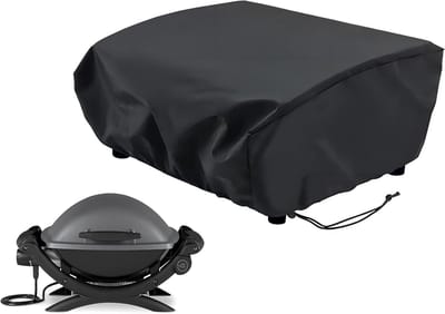 Grillplaat beschermhoes van 420D Oxford stof, 84 x 60 x 32 cm, waterdicht, UV-bestendig en stofdicht, geschikt voor Weber Q200/Q220/Q240/Q2000 series