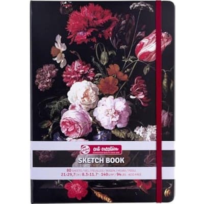 Talens Art Creation Schetsboek Stilleven met bloemen in een glazen vaas | 21 x 29,7 cm, 140 g, 80 vellen
