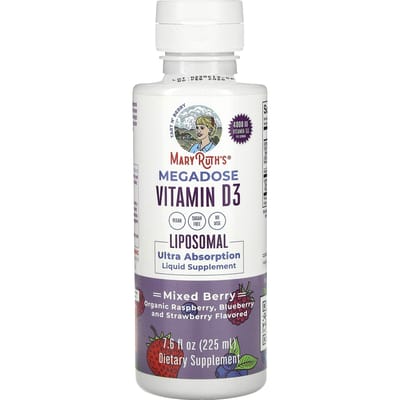 MaryRuth's, Megadosis Vitamine D3, Liposomaal, Gemengde Bessen, 4.000 IE, 225 ml (225 ml)