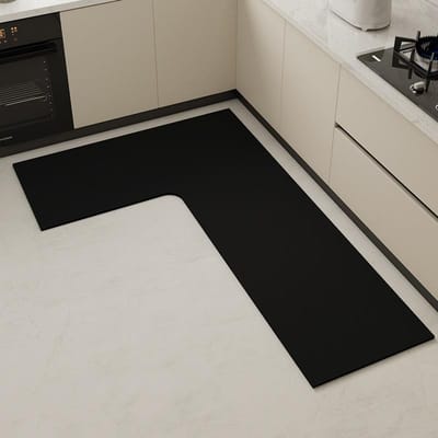 Moderne Eenvoudige L-vormige Keukenvloermat Absorberend Olieabsorberend Diatomeeënaarde Vloermat Huishoudelijk Badkamer Badkamer Antislip Voetmat 80 * 150 * 45cm
