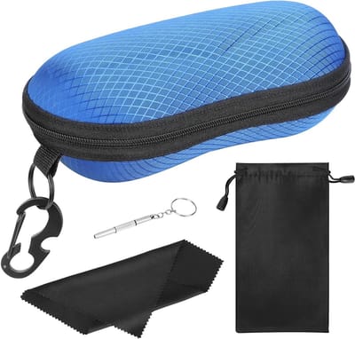 EVA Semi Hard Shell Zonnebril Etui, Unisex Opberghouder voor Brillen met Metalen Haak en Bescherming