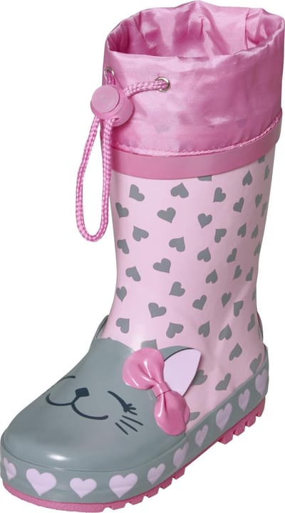 Playshoes - Regenlaarzen voor kinderen met trekkoord - Kat - Roze - maat 20EU