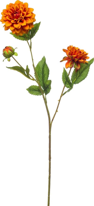 Emerald - Kunstbloem Dahlia mini 68cm oranje - Kunstplant voor binnen
