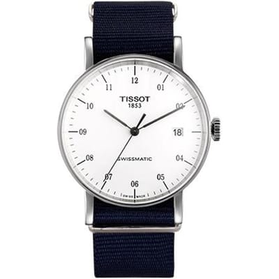Tissot Le Locle Automatisch Mechanisch Uurwerk 30M Waterbestendig Horloge 40Mm Zilveren Wijzerplaat Roestvrijstalen Kast Nylon Band T109.407.17.032.00 White Dial gray