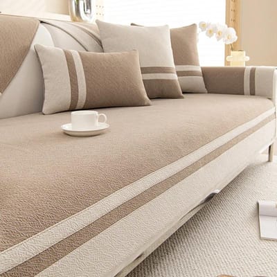 Jacquard Bankhoes Kussen Antislip Slijtvast Goudgaren Geborduurd Banken Handdoek Kussensloop 3D Patroon Bankmat 70X70cm 1pcs