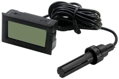 Digitale Vochtigheidsmeter - Temperatuur Sensor - Omgeving Monitoren - Externe Meetsonde - LCD Achtergrond - Wit