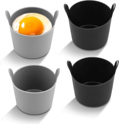 4 Stuks Siliconen Ramekins voor Airfryer - Herbruikbare Eiervormen met Dubbele Handgreep