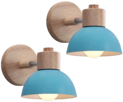 2 Stuks Wandlamp Moderne Slaapkamer E27 Verstelbare Wandverlichting voor Woonkamer Gang Trap Blauw