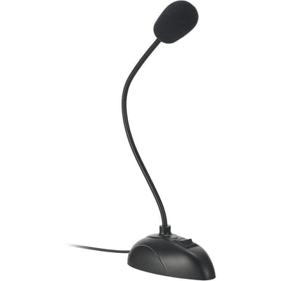 Flexibele standaard Mini Studio Speech Microfoon 3.5mm Plug Zwanenhals Microfoon Bedrade Microfoon voor Computer zwart