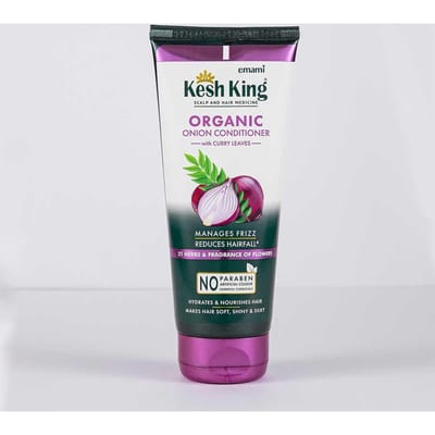 Kesh King Biologische Uienconditioner Voor Kroes Haar en Droog Haar Met Currybladeren 200ml | Vermindert Haaruitval & Voedt Beschadigd Haar Diepgaand gray