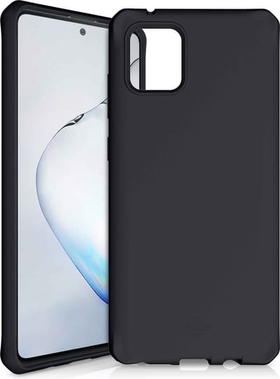 ITSkins Hoesje geschikt voor Samsung Galaxy Note 10 Lite Telefoonhoesje Flexibel TPU | ITSkins SpectrumSolid Backcover Shockproof | Schokbestendig Galaxy Note 10 Lite Telefoonhoesje | Anti Shock Proof - Plain Black | Zwart