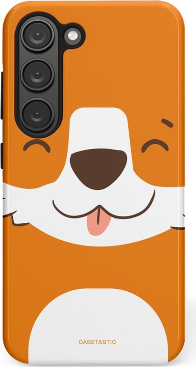 Casetastic hoesje geschikt voor Samsung Galaxy S23 - Dubbellaagse bescherming - Knuffelkopjes vos - Fashion Case - Oranje Wit