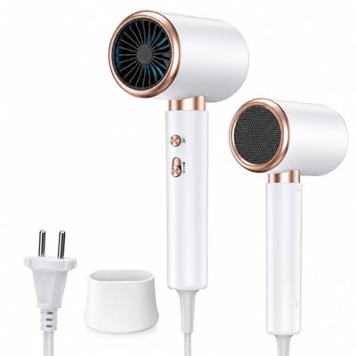 Haardroger - 2000 W - 6 snelheden - warme en koude lucht - met blaasmond - wit