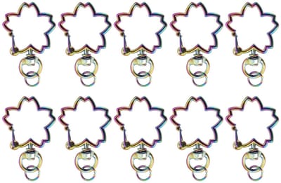 Dailygoods- Sleutelhangers 10 stuks - Bloemvormige Sleutelhanger - Karabijnhaak - Zinklegering - Roestbestendig - Lichtgewicht en duurzaam - Sleutelring