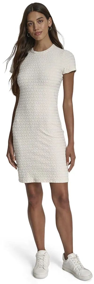 Dkny Dj6d9168 Korte Mouw Jurk Grijs L Vrouw