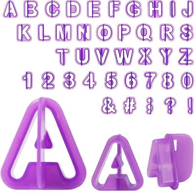 Fondant Uitstekers set 40 delig met alfabet en cijfers voor het professioneel garneren van taarten en cake