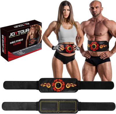 Spierstimulator Buikgordel - EMS Trainer - Spierversteviging Thuis - Wetenschappelijk Geverifieerd - 27 cm Lengte - Rood