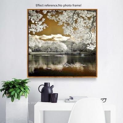 Peinture diamant 5D à faire soi-même, perceuse complète d'hiver, mosaïque de diamant rond, image de paysage 30x30CM gray