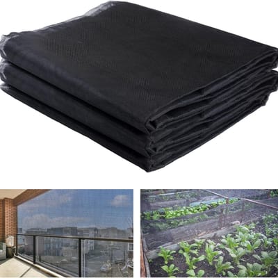 Insectennet - Vogelnet - Tuinnet - Gewasbescherming - 3 x 10 m - Tuinspullen - Plantenbeschermingsnet - Vijverbescherming - Moestuinnet - Herbruikbaar - Voor het beschermen van hekken, moestuinen, vijvers - zwart