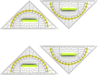 Geodriehoek transparant - 14 centimeter - Kunststof - Meetgereedschap