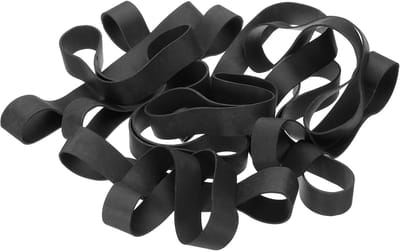 30 elastische banden, 19 x 2 cm, van elastisch rubber, voor bestanden, kleine containers, kantoor- en huishoudelijke benodigdheden, zwart