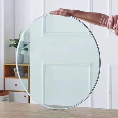 Glazen Tafelblad - Ronde Glasplaat - Eettafel Upgrade - Gehard Glas - 40-80cm - Zwart Bruin
