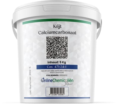 Online chemicalien – Calciumcarbonaat – 5 kg – Krijtpoeder – Voederkrijt – Veelzijdig Toepasbaar