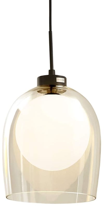 Kosilum - Calypso - Hanglamp - Transparant en wit - Metaal en glas