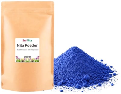 Nila Poeder 100gr - Zuiver Blauw Kleipoeder uit Marokko - Blue Nila
