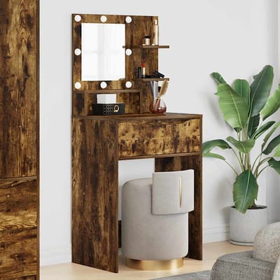 vidaXL - Slaapkamer - Toilet - Tafels - Gerookt - eiken - 60 - x - 39,5 - x - 135 - cm