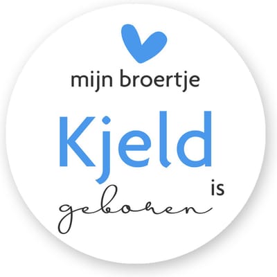 Sluitsticker Mijn broertje...naam is geboren- BLAUW- Sticker met naam - 40 mm - Geboorte Sticker - Sluitzegel - Baby nieuws - Trakteren Basisschool Kinderdagverblijf - Sluitstickers Pimp Studio