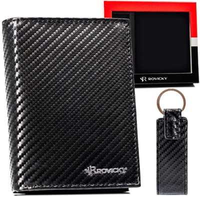 Rovicky Serie – Heren Cadeauset – Portemonnee en Sleutelhanger – Echt Leer – RFID Bescherming