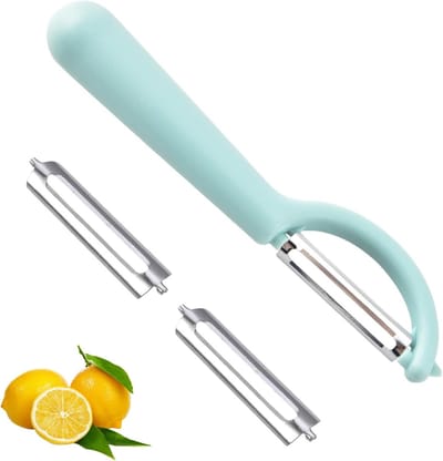 Professionele Groente- en Aardappelschiller met 2 Vervangende Bladen, Vaatwasmachinebestendig en Ergonomisch Ontwerp voor Moeiteloos Schillen