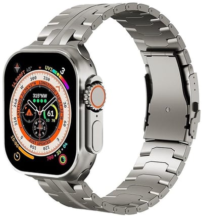 Mobiq - Titanium Bandje geschikt voor Apple Watch 44 mm - Titanium