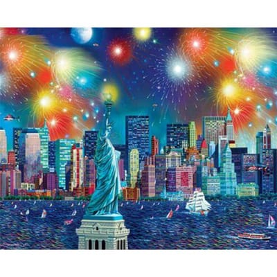 Diamant borduurwerk schilderij borduurpakketten muur mozaïek Vrijheidsbeeld Home Decor cadeau 20X30CM blue