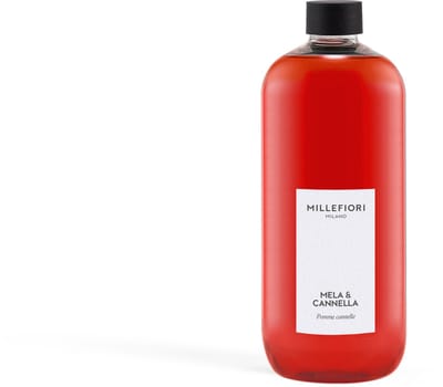 Millefiori Milano - Navulling voor Geurstokjes 500 ml - Mela & Cannella - 9 tot 12 maanden