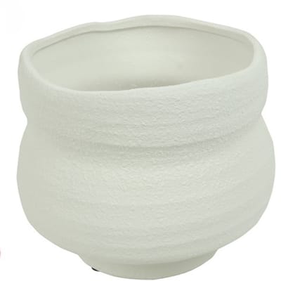 Countryfield Bloempot Poppy aardewerk L26B26H21,5CM wit