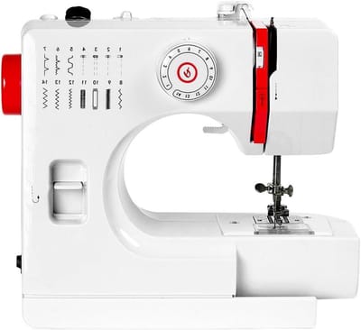 Mini Naaimachine - Elektrische Machine - Handwerk Maken - 14 Steekpatronen - 26 x 13 x 24 cm - Wit
