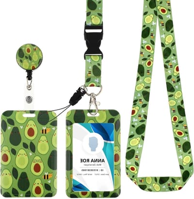 NTHProducts - ID Badge Houder - ID Kaart - Retractable Badge Reel met Lanyard - Avocado - Voor Kantoor en Onderwijs - Flexibel en Lichtgewicht