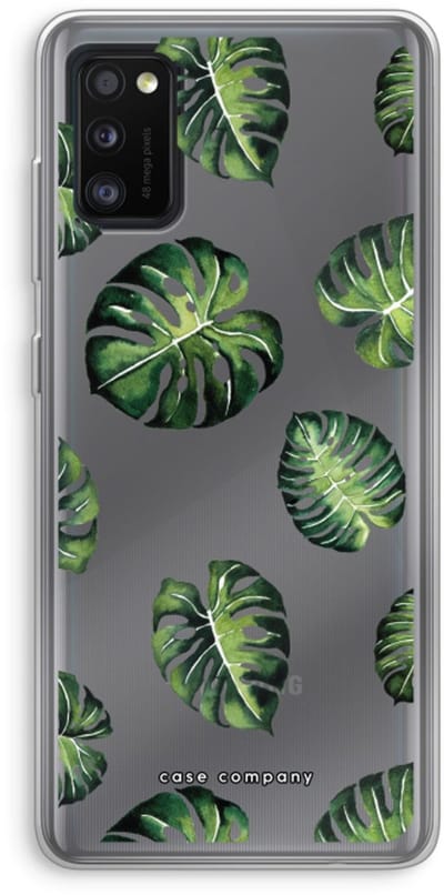 Case Company® - Hoesje geschikt voor Samsung Galaxy A41 hoesje - Tropische bladeren - Soft Cover Telefoonhoesje - Bescherming aan alle Kanten en Schermrand