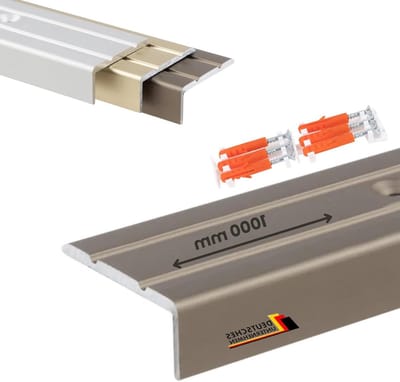Hoekprofiel - Randprofiel Tredenprofiel - Vloer Afwerking - Voorgeboord Zelfklevend - 245 x 10 mm - Mat Roestvrij Staal