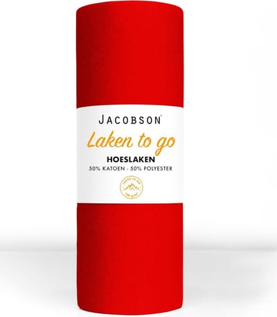Jacobson - Hoeslaken - 160x200cm - Jersey Katoen - tot 23cm matrasdikte - Rood