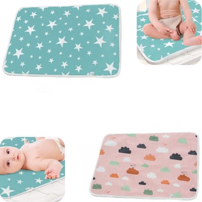 2 stuks luiermatjes - absorberende mat - urinebestendig matje - ademend matje - katoenen mat - ademend - absorberend - wasbaar - herbruikbaar - woonaccessoires - geschikt voor baby, slaapkamer, kinderdagverblijf (meerdere kleuren, 50*70cm)