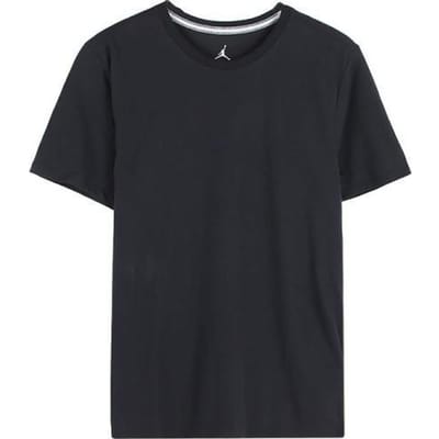 Jordan Dri-Fit effen, sneldrogend T-shirt met ronde hals en korte mouwen voor heren, zwart, model 743037-010 XS