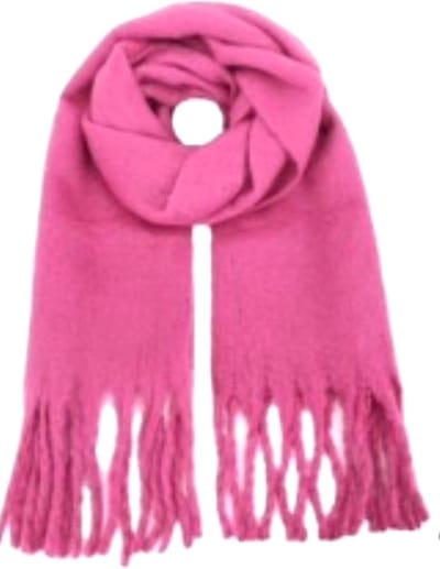 Warme Sjaal - Effen - Roze - Dikke Kwaliteit - 220 x 50 cm (8851)