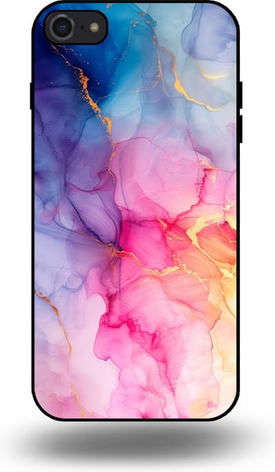 Smartphonica Telefoonhoesje geschikt voor iPhone 7/8 met marmer opdruk - TPU backcover case marble design - Regenboog geschikt voor Apple iPhone 7;Apple iPhone 8