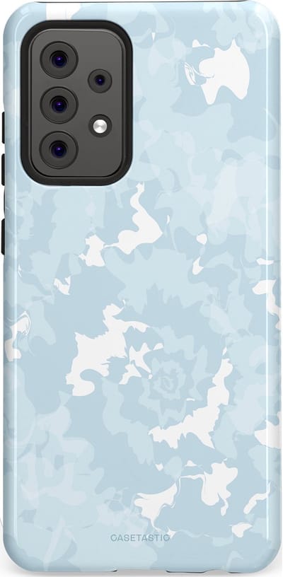 Casetastic Hoesje Geschikt voor Samsung A52 (4G/5G/s) - Stijlvolle Beschermende Duo-layer Case - Blauwe wervels