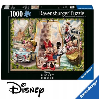 Ravensburger Premium 1000 Disney Classics Mikė Pūkuotuko ir Mini kelionė dėlionė