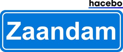Hacebo - Plaatsnaam Sticker - 29x10 CM - Zaandam sticker - Verkeersborden sticker - grappige cadeaus - Zaandam